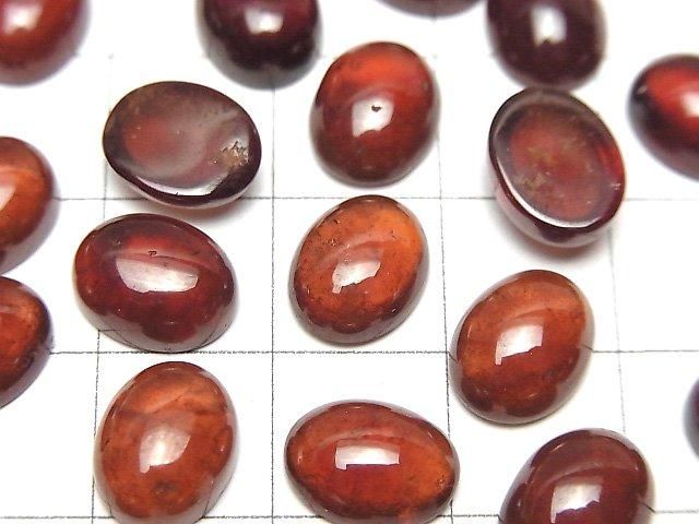 Hochwertiger Hessonit Granat AAA Ovaler Cabochon 10x8mm 3 Stück