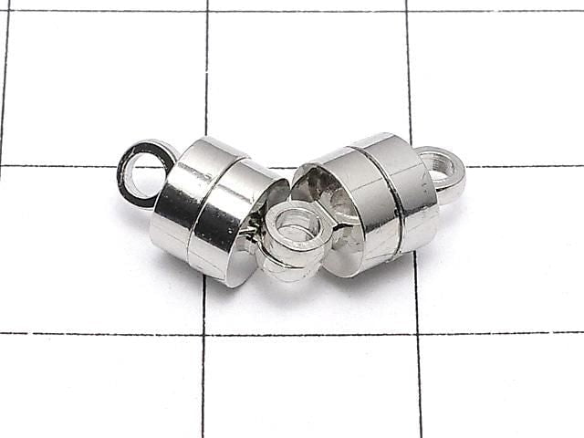 Metal Parts Jump Ring with Magnetic Clasp, 11x6x6mm, Silver, 5 Pairs
