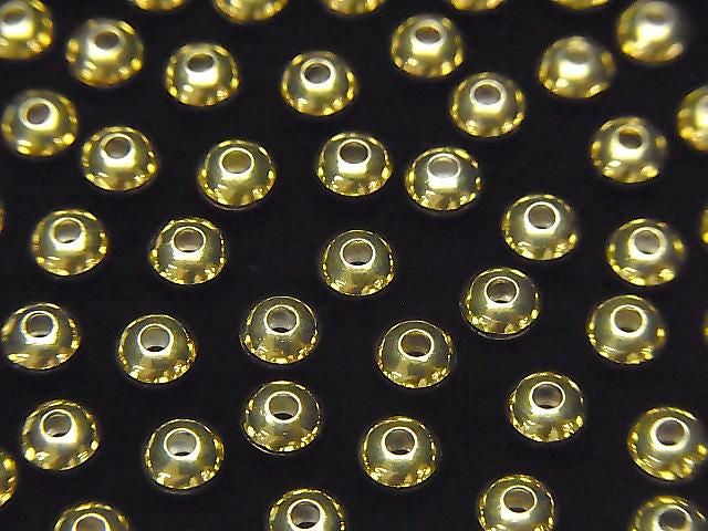 Rondelle Argent 925 2.5mm, 3mm, 4mm, 5mm, 6mm Plaqué Or 18K (5 pièces)