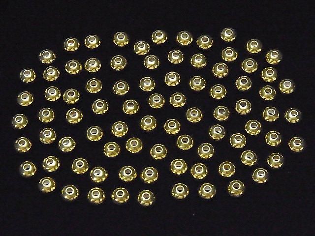 Rondelle Argent 925 2.5mm, 3mm, 4mm, 5mm, 6mm Plaqué Or 18K (5 pièces)