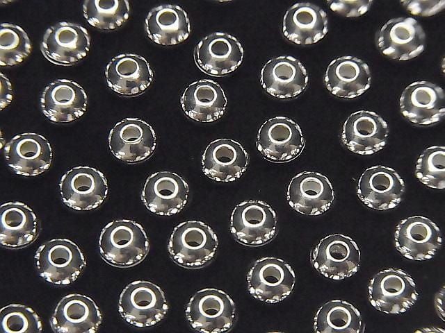 Silver925 Rondelle 2.5mm,3mm,4mm,5mm,6mm Rhodium Plated 5pcs