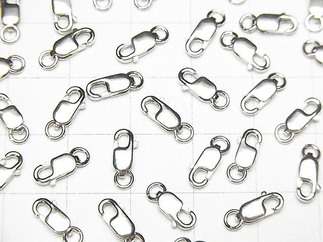 Silver925 Lobster (with Jump Ring) 8mm Rhodium Plated 2pcs