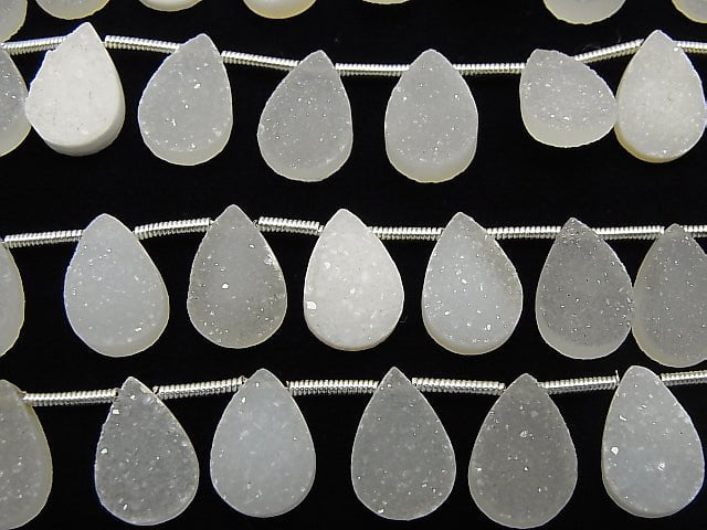 Druzy Achat Birnenform 12x8mm 1Strang Perlen (ca. 6inch/16cm)