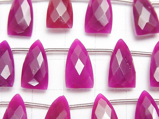 1 Strang 19,99 $! Fuchsia Pink Chalcedon AAA Deformation Facettiert Tropfenform 15x8mm 1 Strang Perlen (8 Stück).