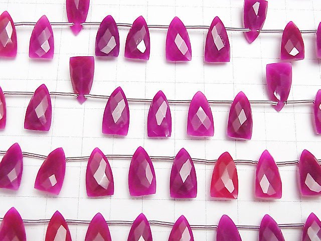 1 Strang 19,99 $! Fuchsia Pink Chalcedon AAA Deformation Facettiert Tropfenform 15x8mm 1 Strang Perlen (8 Stück).