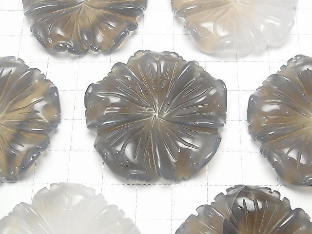 Grauer Onyx Blume 40x40x8mm 1Stk. 5,79 $!