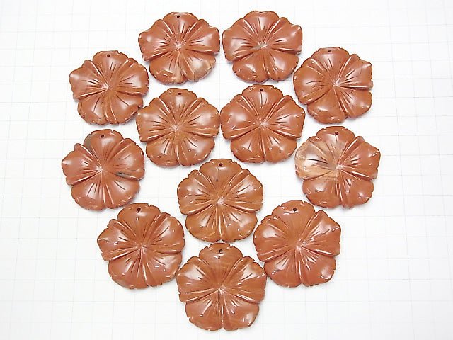 Roter Jaspis Blume 40x40x8mm 1Stk. 5,79 $!