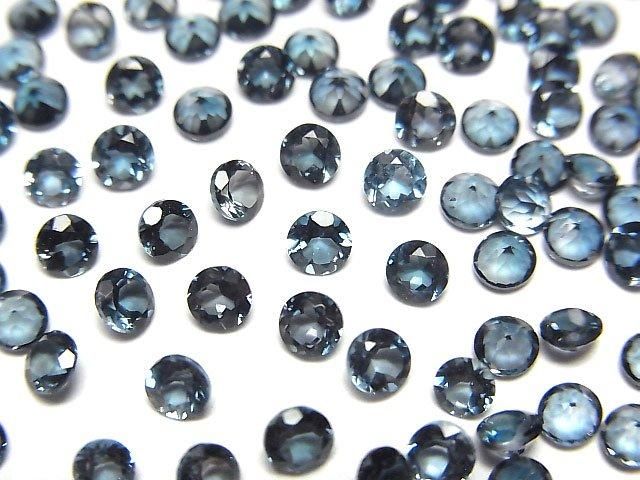 Hochwertiger London Blue Topas AAA lose Steine rund facettiert 3x3mm 10 Stück