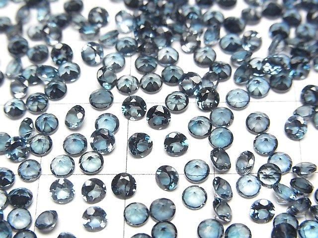 Hochwertiger London Blue Topas AAA lose Steine rund facettiert 3x3mm 10 Stück