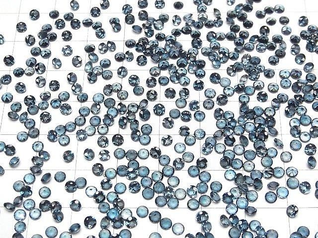 Hochwertiger London Blue Topas AAA lose Steine rund facettiert 3x3mm 10 Stück