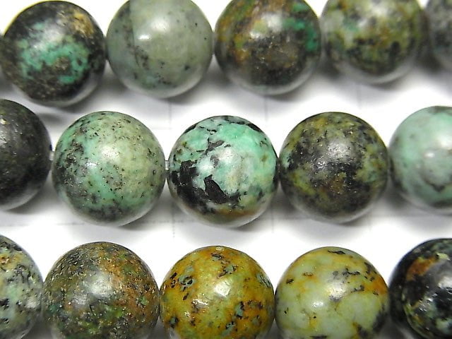 African Turquoise Round 10mm half or 1strand beads (aprx.15inch/36cm)