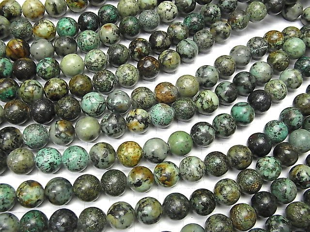 African Turquoise Round 10mm half or 1strand beads (aprx.15inch/36cm)