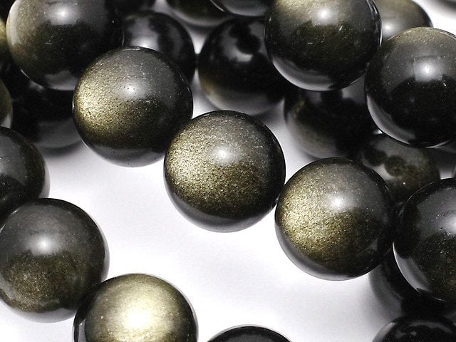 Goldener Obsidian AAA+ Rund 12mm Armband