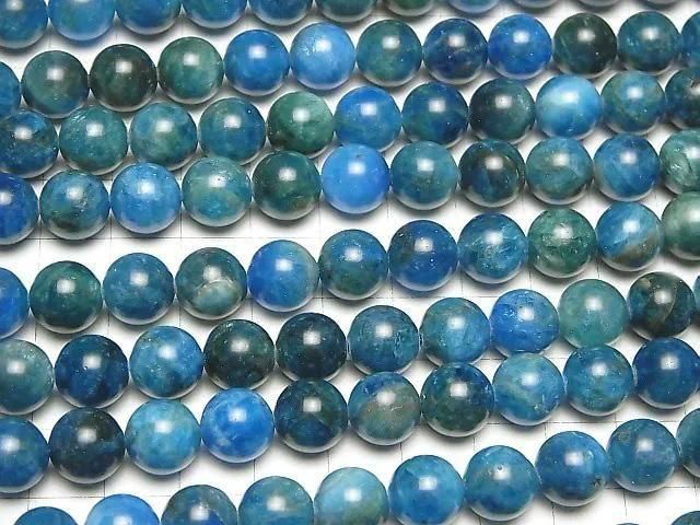 Apatite Bleue AA++ ronde 10mm perles demi ou 1 fil (environ 15 pouces/36 cm)