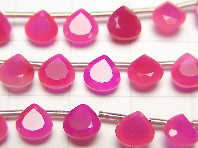Hochwertiger Fuchsia Pink Chalcedon AAA Kastanie Facettiert 6x6mm halbe oder 1Strang Perlen (18Stk.)