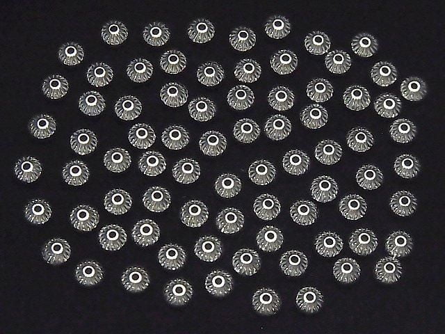 Silver925 Line Carved Rondelle 4.5mm 10pcs