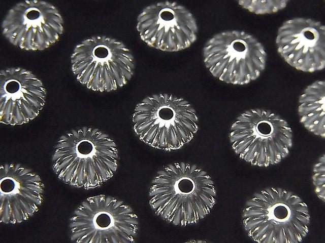 Silver925 Line Carved Rondelle 8mm 1pc