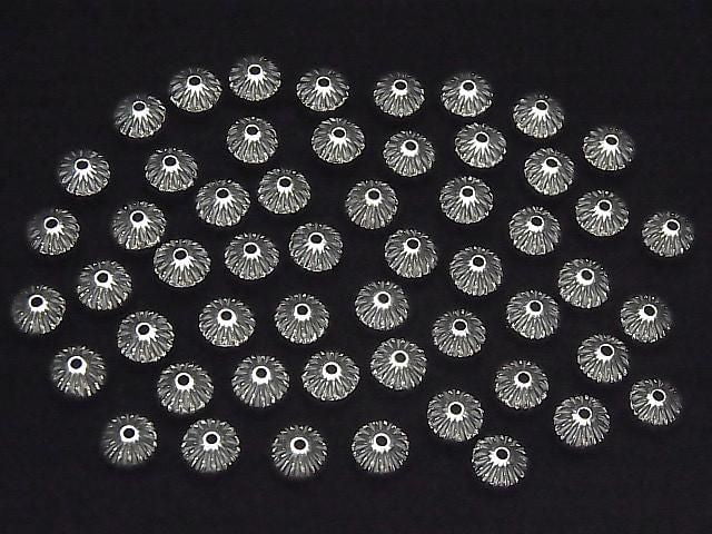 Silver925 Line Carved Rondelle 8mm 1pc