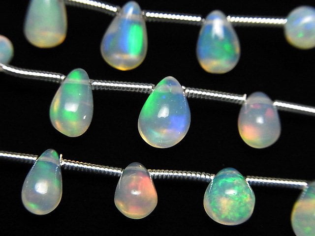 Hochwertiger äthiopischer Opal AA++ Tropfen (Glatt) 1 Strang Perlen (18 Stück)