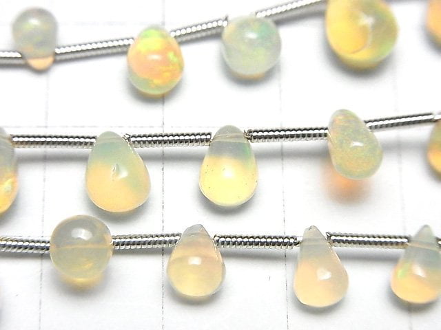 Hochwertiger äthiopischer Opal AA++ Tropfen (Glatt) 1 Strang Perlen (18 Stück)