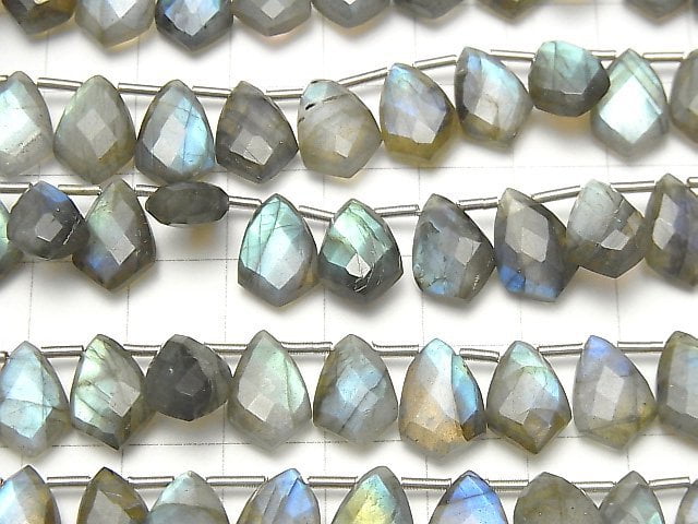 Hochwertiger Labradorit AA++ Deformation Facettiert Marquise 12x8mm halb oder 1 Strang Perlen (18 Stück)