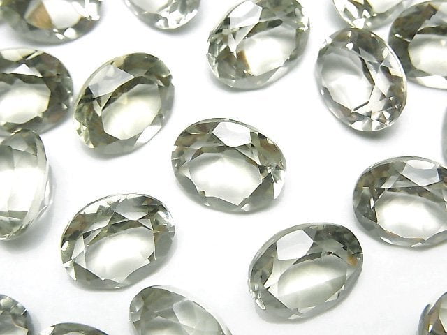 Hochwertiger grüner Amethyst AAA Lose Stein Oval facettiert 12x10mm 2 Stück