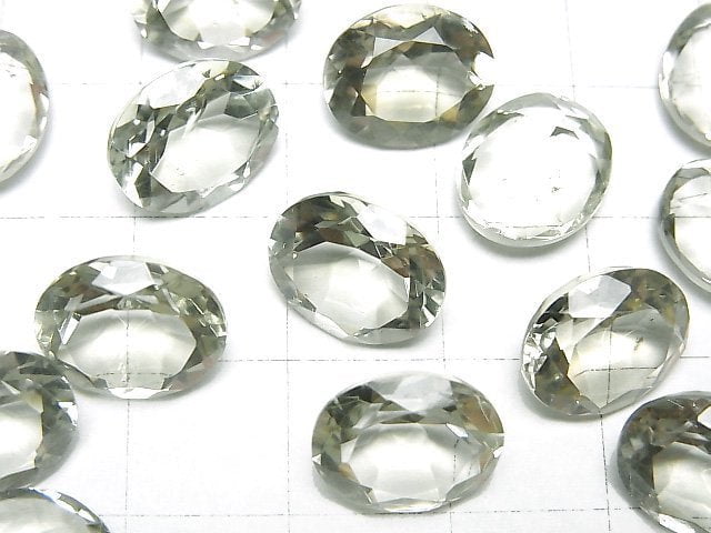 Hochwertiger grüner Amethyst AAA Lose Stein Oval facettiert 12x10mm 2 Stück