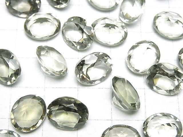 Hochwertiger grüner Amethyst AAA Lose Stein Oval facettiert 12x10mm 2 Stück