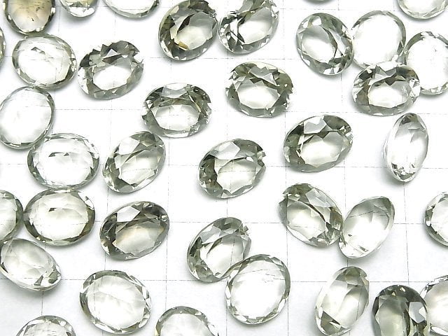 Hochwertiger grüner Amethyst AAA Lose Stein Oval facettiert 12x10mm 2 Stück