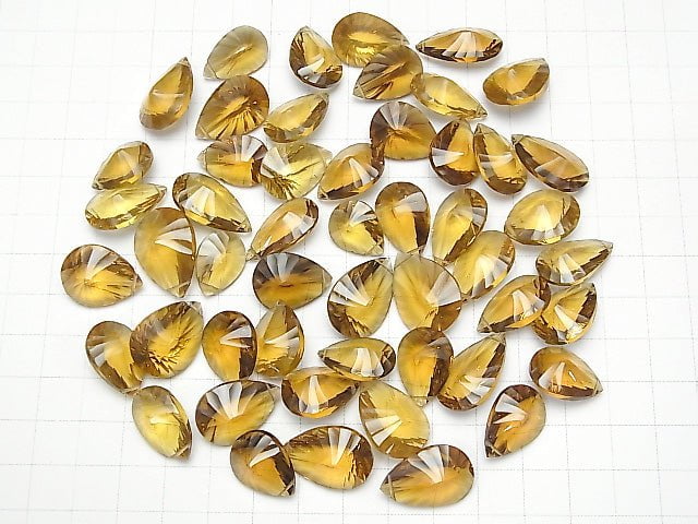 High Quality Beer Crystal Quartz AAA- Pear shape Concave Cut 2pcs $16.99!
