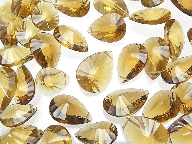 High Quality Beer Crystal Quartz AAA- Pear shape Concave Cut 2pcs $16.99!
