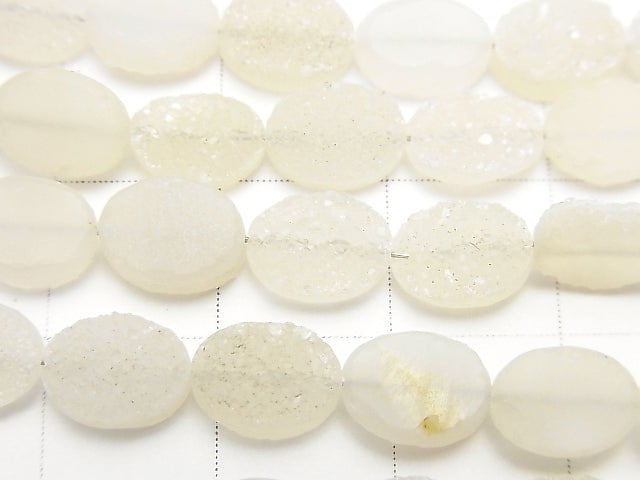 1Strang 13,99 $! Druzy Achat Oval 8x6mm 1Strang Perlen (ca. 7 Zoll / 18 cm)