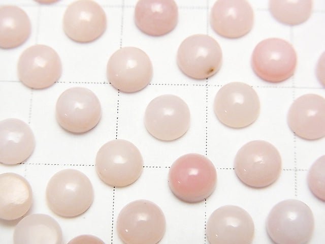 Pink Opal AAA- Round Cabochon 5x5mm 5pcs