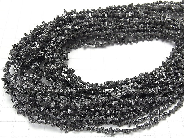 Schwarze Diamantchips oben gebohrtes Loch halb oder 1 Strang Perlen (ca. 16 Zoll/40 cm)