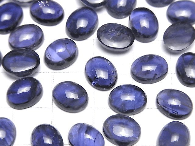 Hochwertiger Iolith AAA- ovaler Cabochon 10x8mm 2 Stück