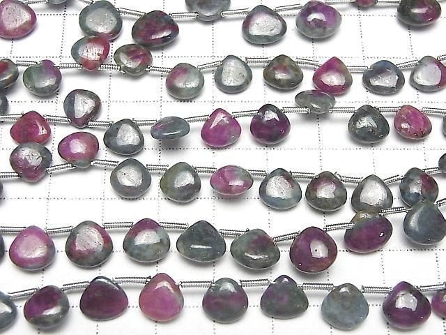 Rubin Inzoisit Kastanie (glatt) halb oder 1strang Perlen (ca. 7 Zoll/17 cm)