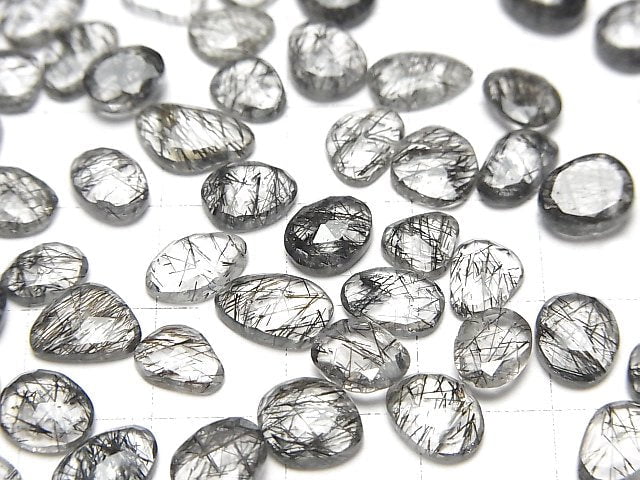 Hochwertiger Turmalin Quarz AAA Lose Stein Freiform Einseitig Rosenschliff 5 Stück