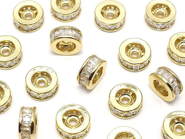 Metallteile Rondelle 8x8x3,5mm Gold mit CZ 2 Stück 3,79 $!