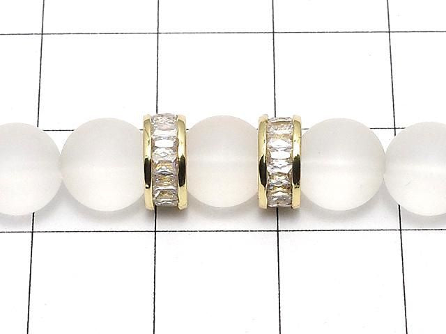 Pièces métalliques Rondelle 8x8x3.5mm Or avec zircone cubique 2 pièces 3,79 $ !