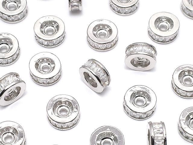 金屬墊片 8x8x3.5mm 銀色 帶鋯石 2個 $3.79!