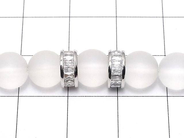 Pièces métalliques Rondelle 8x8x3.5mm Argent avec CZ 2pcs 3,79 $!