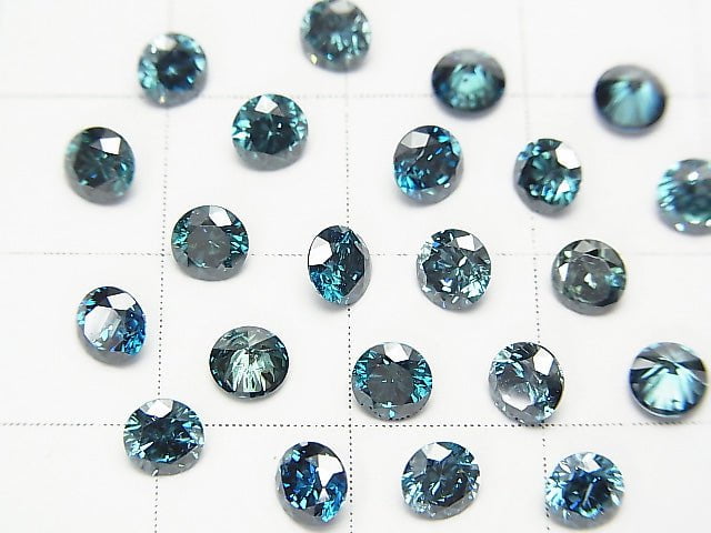 Blauer Diamant runder facettierter 4x4mm 1 Stück