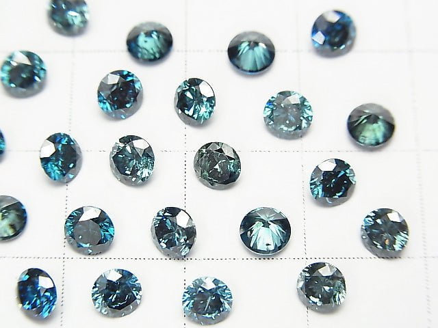 Blauer Diamant runder facettierter 4x4mm 1 Stück