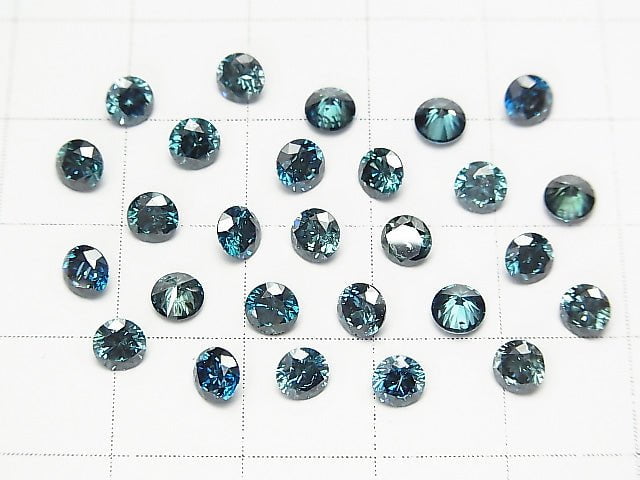 Blauer Diamant runder facettierter 4x4mm 1 Stück
