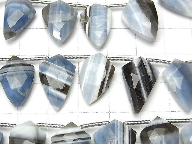 1 Strang 29,99 $-! Gestreifter blauer Opal AA++ Deformations-facettierte Marquise 1 Strang Perlen (ca. 8 Zoll/20 cm)