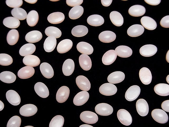 Rosa Opal AAA- Oval Cabochon 6x4mm 10 Stück