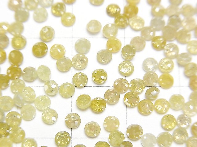 Gelber Diamant Rund Rose Cut 3mm 2 Stück