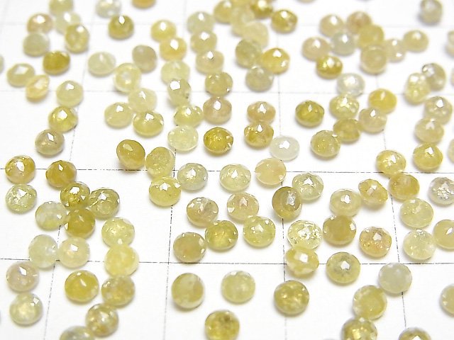 Gelber Diamant Rund Rose Cut 3mm 2 Stück