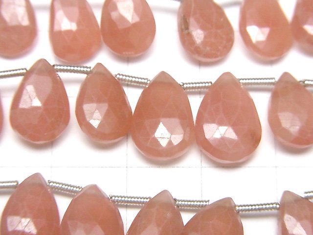 Peru Rhodochrosit AA++ Tropfenform Facettierte Briolette halbe oder 1 Strang Perlen (ca. 7 Zoll/18 cm)