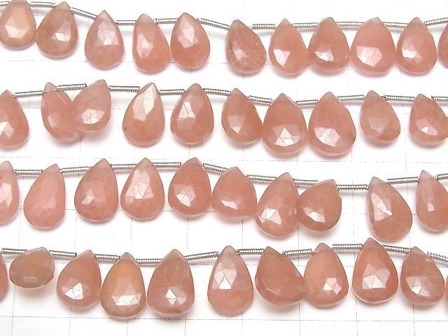 Peru Rhodochrosit AA++ Tropfenform Facettierte Briolette halbe oder 1 Strang Perlen (ca. 7 Zoll/18 cm)